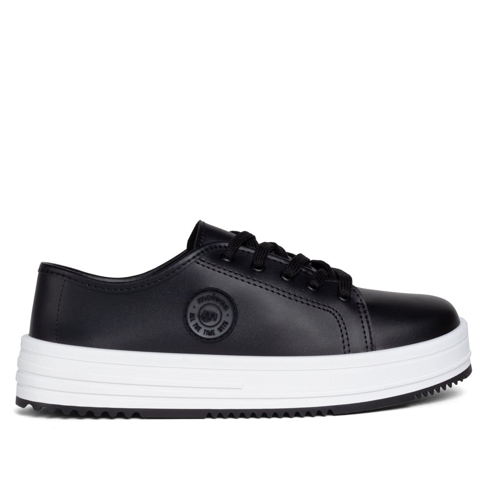 Tênis Feminino Moleca Flatform Preto Preto 1