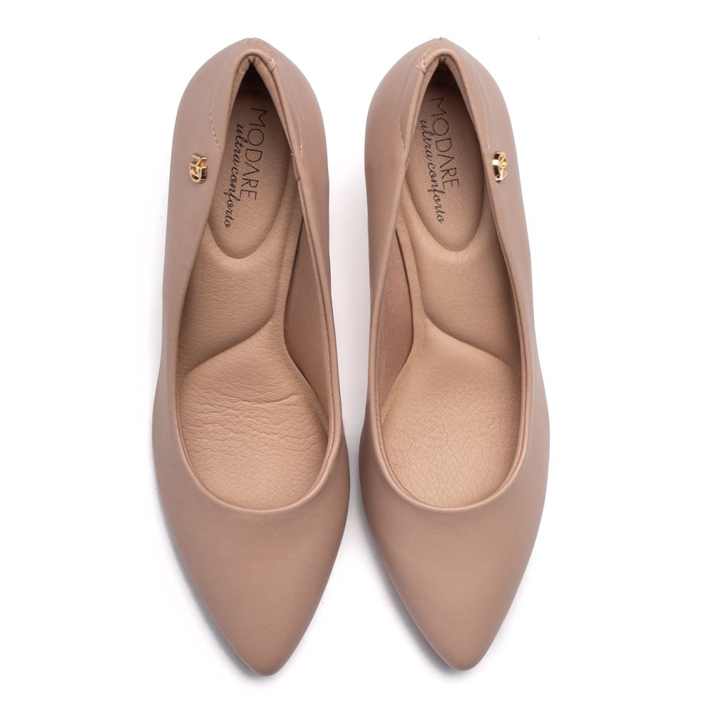 Scarpin Feminino Modare com Salto Médio Bege Bege 4