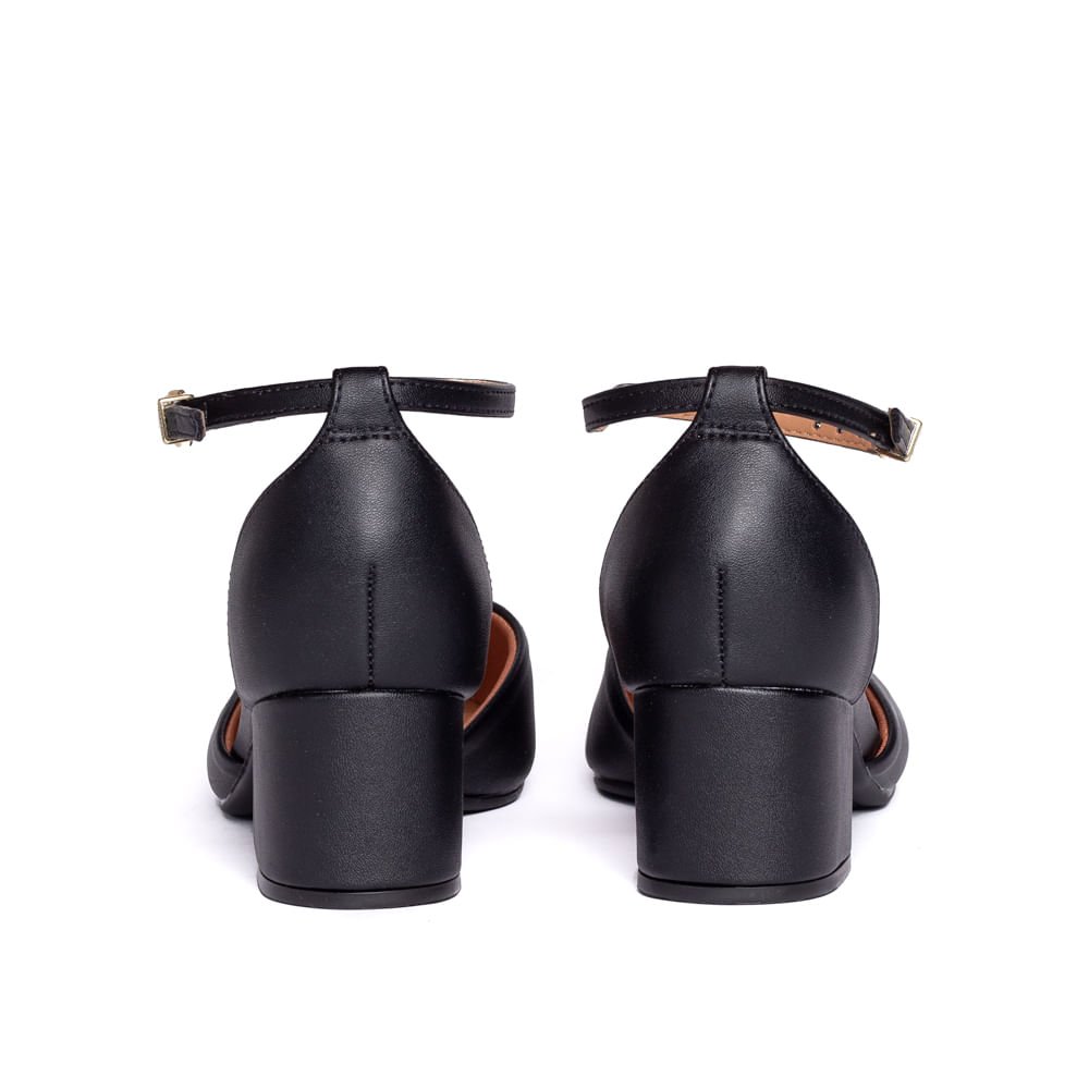 Sapato Scarpin Feminino Vizzano Bico Fino Salto Baixo Preto Preto 3