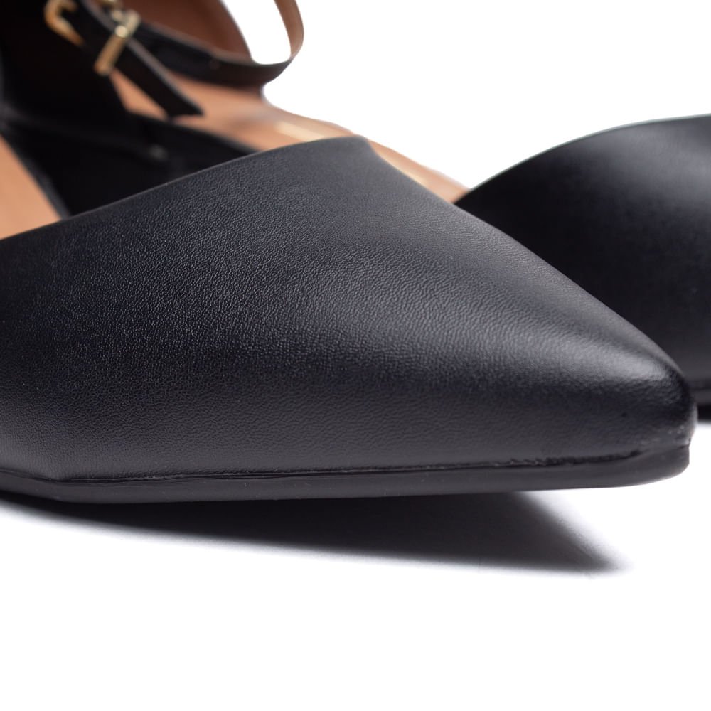 Sapato Scarpin Feminino Vizzano Bico Fino Salto Baixo Preto Preto 5