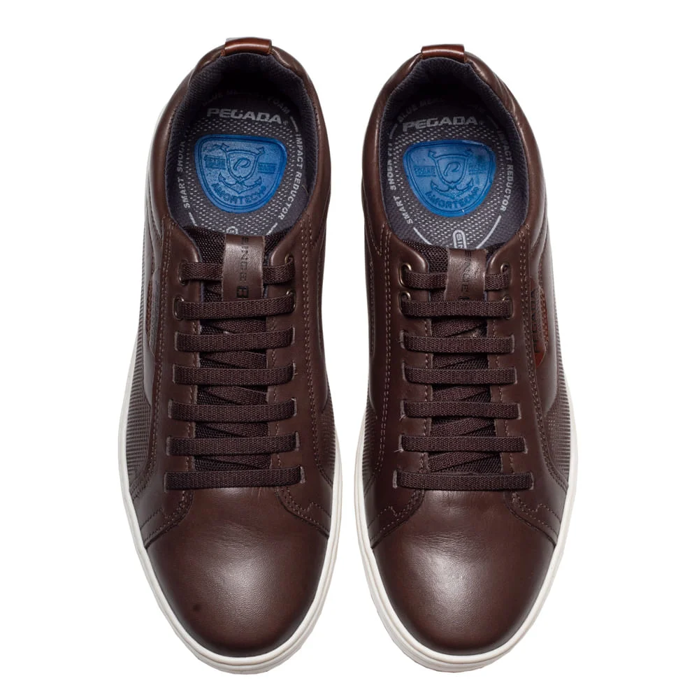Sapatênis Masculino Pegada Street em Couro Marrom Marrom 4