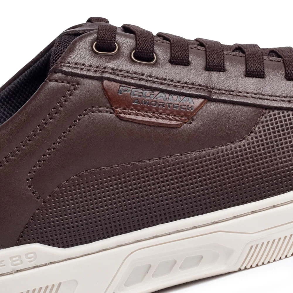 Sapatênis Masculino Pegada Street em Couro Marrom Marrom 5