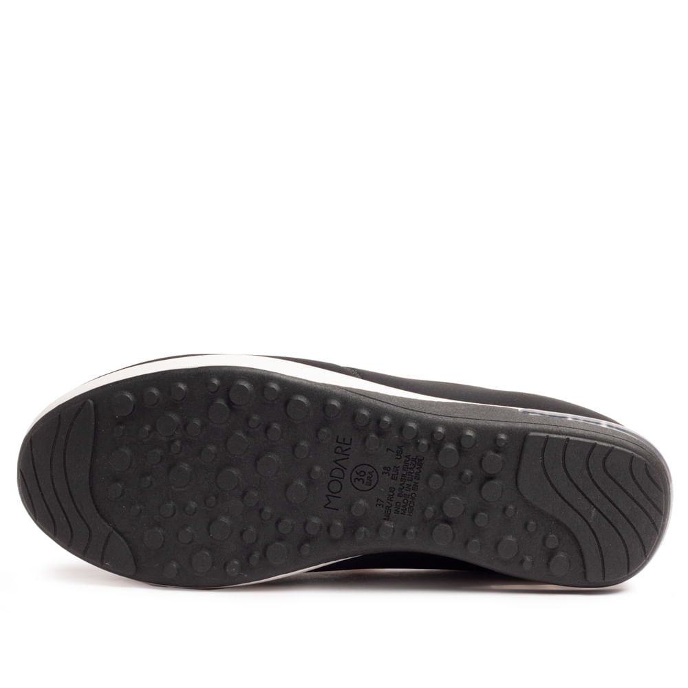 Tênis Feminino Modare Slip On Tecido Preto Preto 2