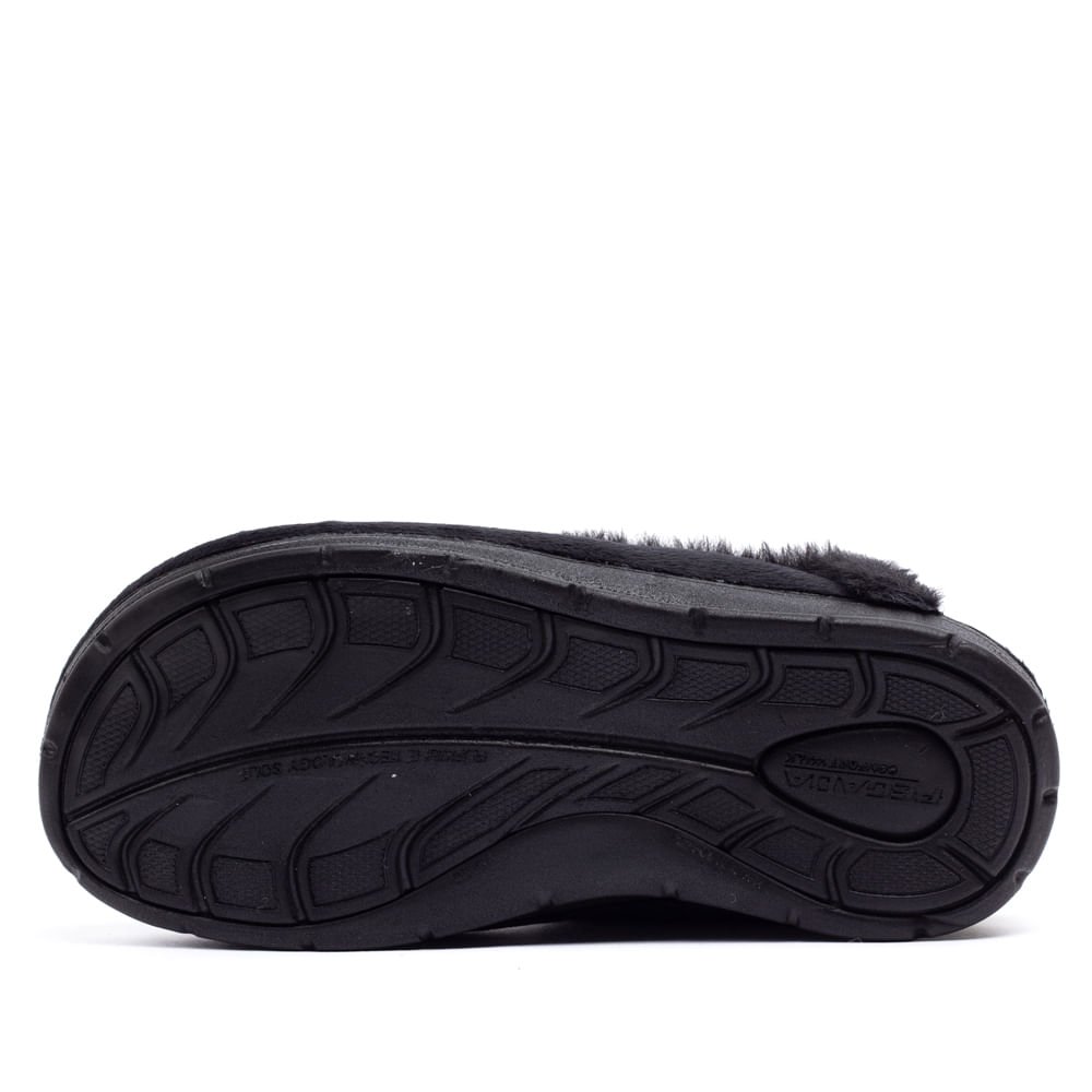 Pantufa Feminina Pegada Com Forro de Pelinho Preto Preto 2