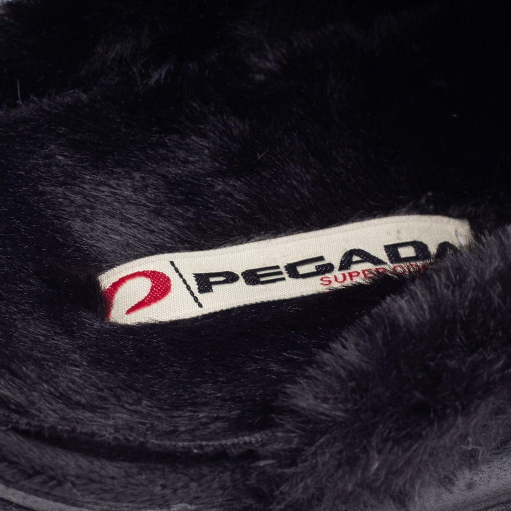 Pantufa Feminina Pegada Com Forro de Pelinho Preto Preto 5