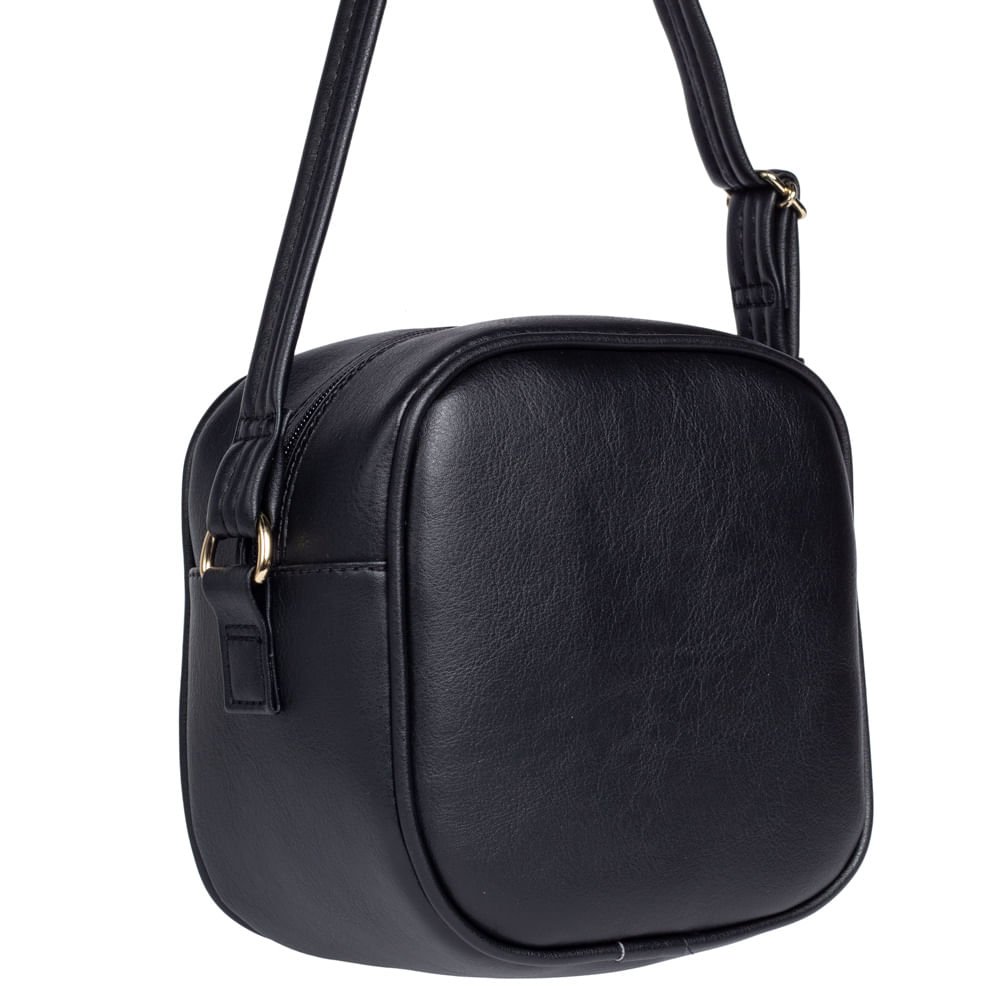 Bolsa Feminina Modare Pequena Matelassê Transversal Preto Preto 4