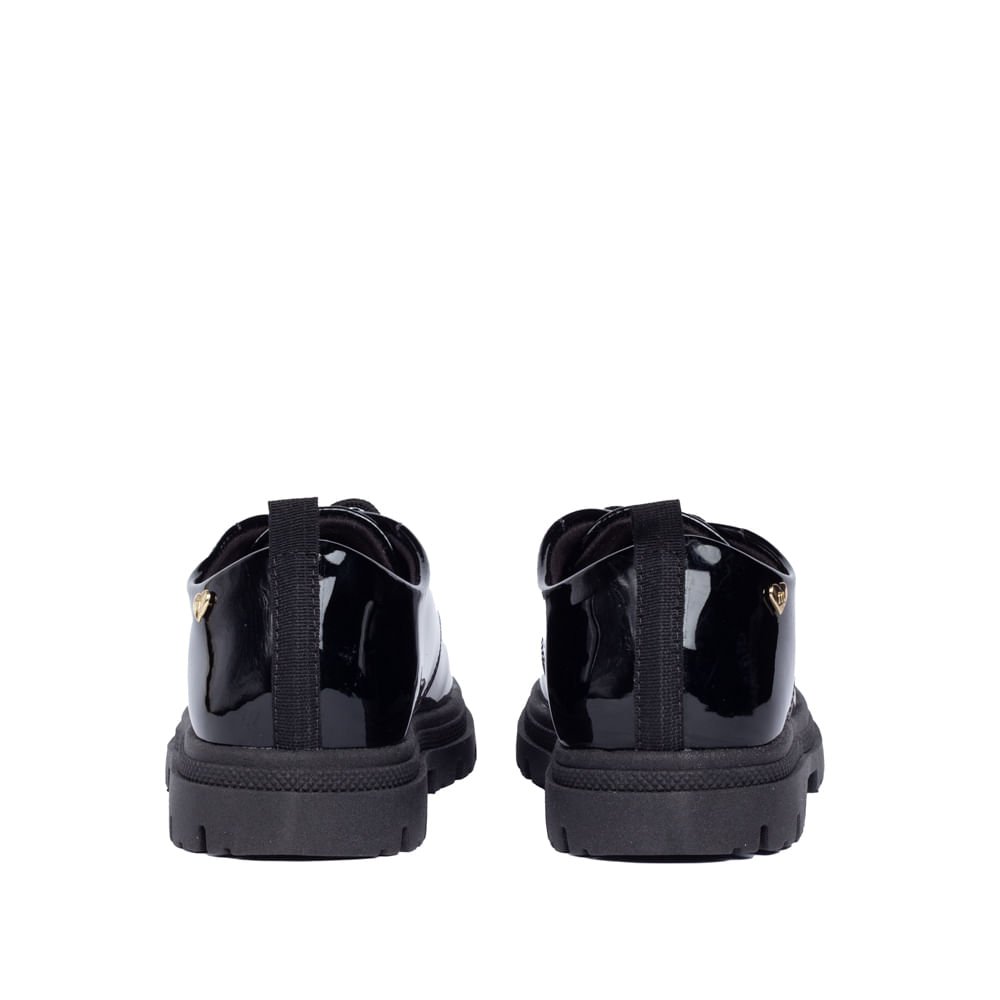 Sapato Oxford Infantil Molekinha Tratorado Verniz Preto Preto 3