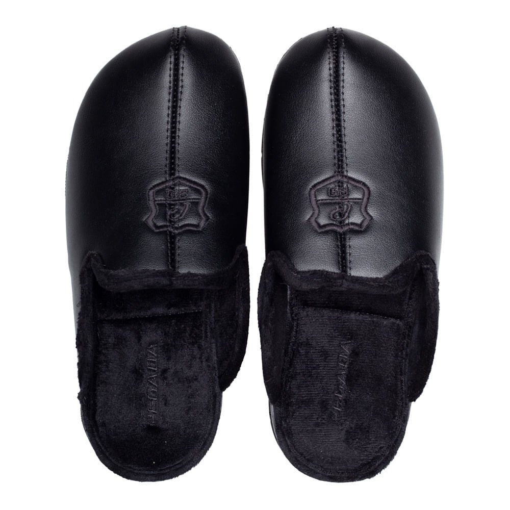 Pantufa Masculina Pegada Peluciada Preto Preto 4