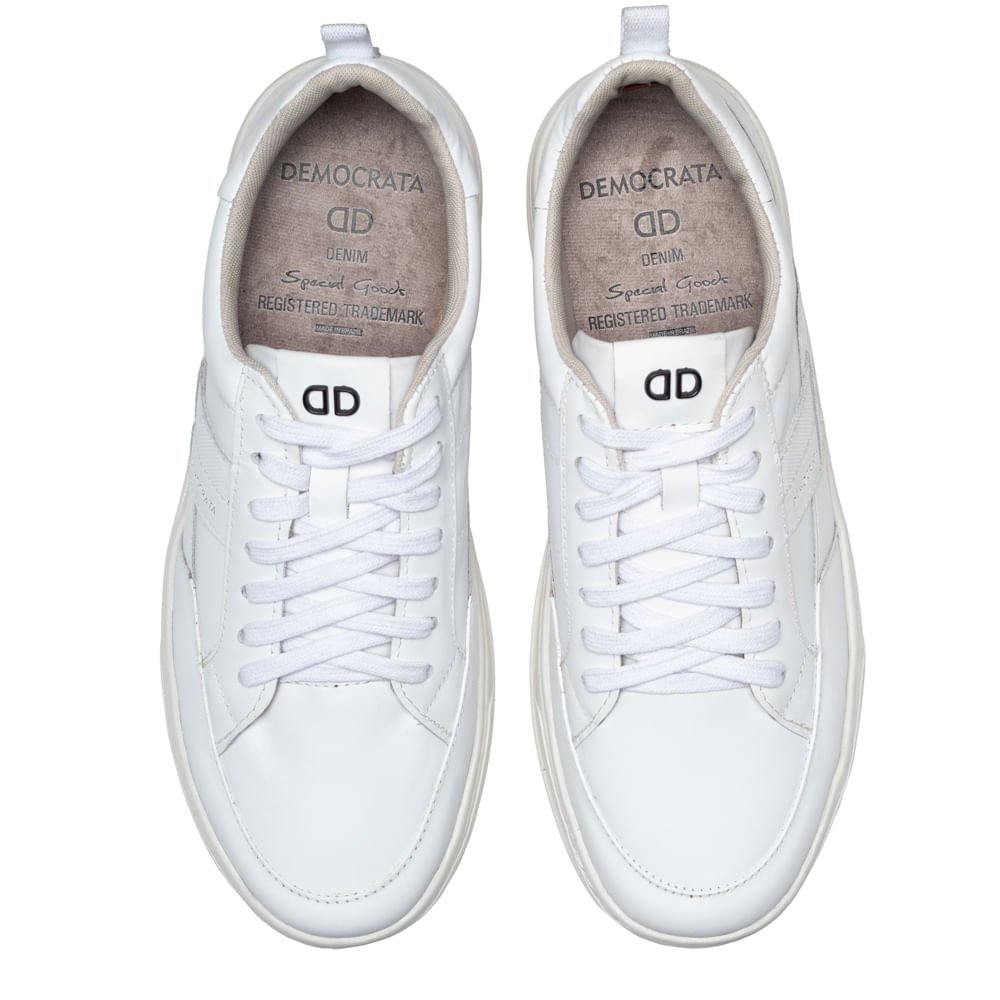 Tênis Masculino Democrata Denim Bold Branco Branco 4