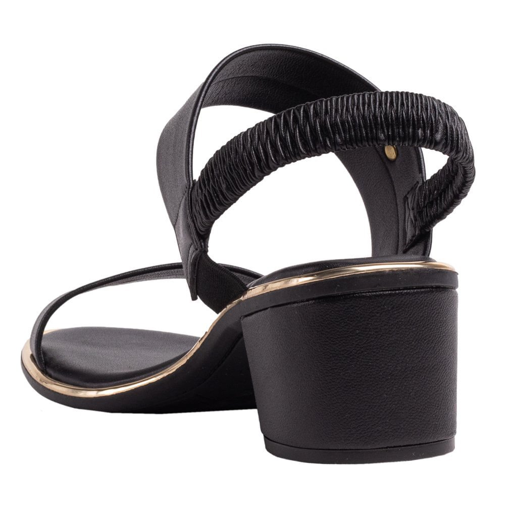 Sandália Feminina Beira Rio Elástico Preto Preto 4