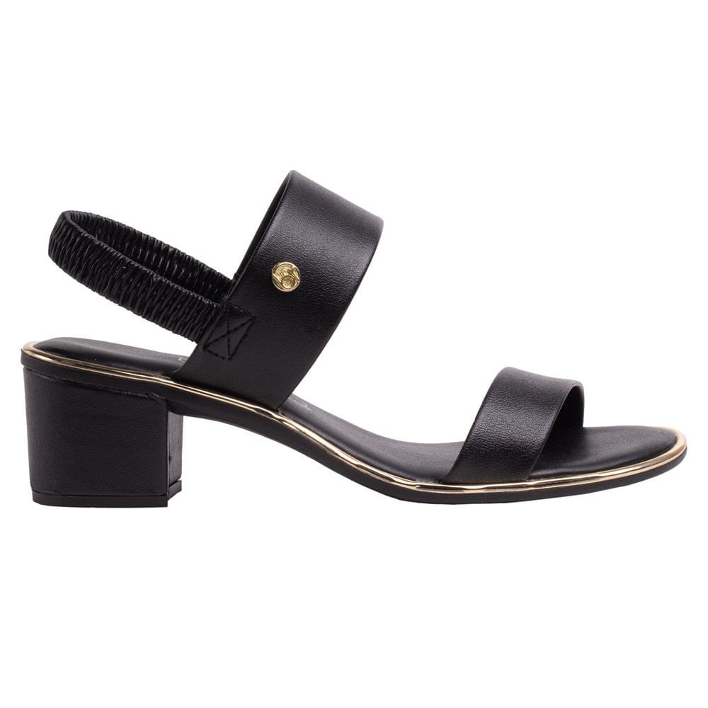 Sandália Feminina Beira Rio Elástico Preto