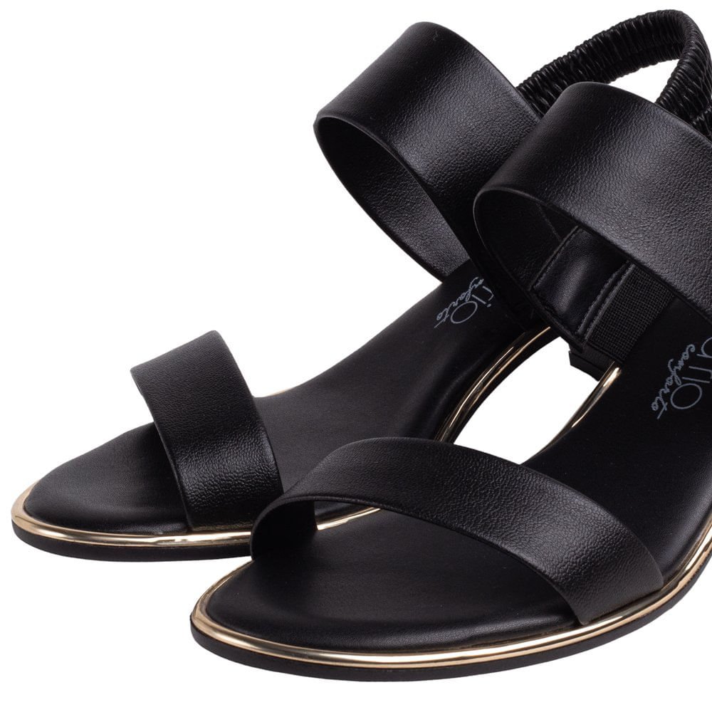 Sandália Feminina Beira Rio Elástico Preto Preto 5