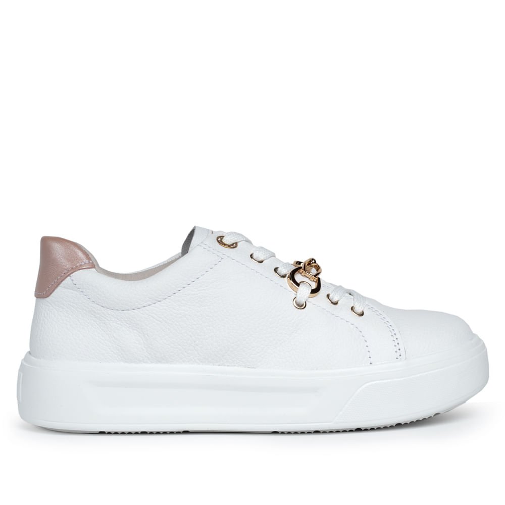 Tênis Pegada Couro Feminino Branco 1
