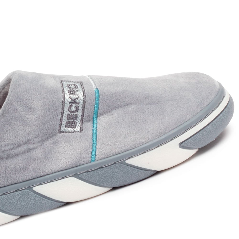 Pantufa Masculina Beckro Cinza Cinza 5