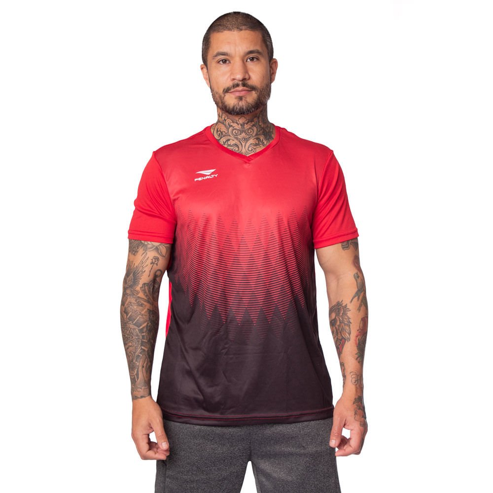 Camiseta Masculina Penalty Prisma Vermelho/preto