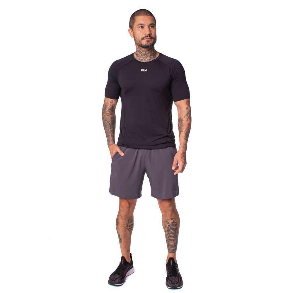 Bermuda Masculina Fila Diamond II 6 Cinza Escuro Cinza 5