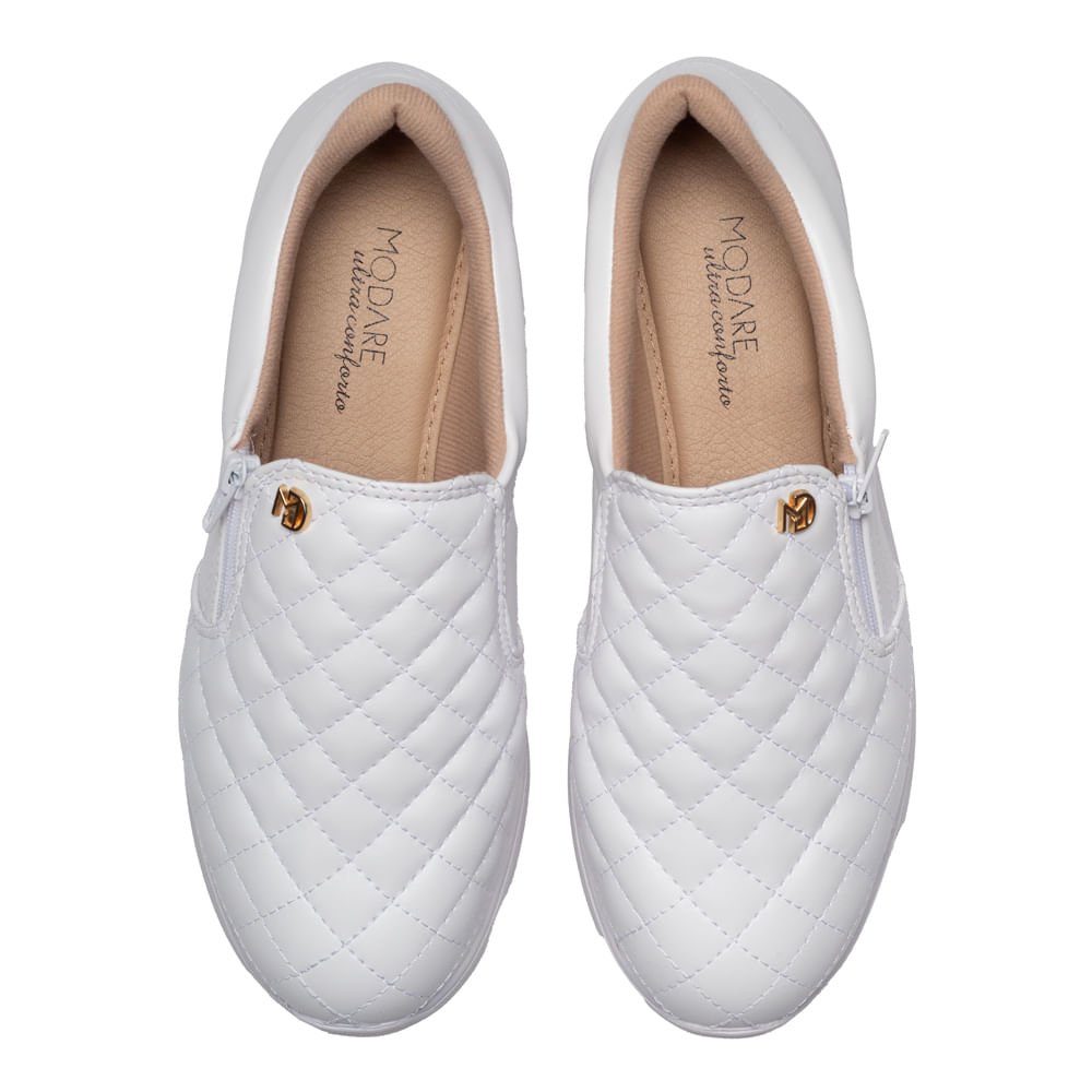 Sapato Feminino Modare Casual Matelassê Branco Branco 4