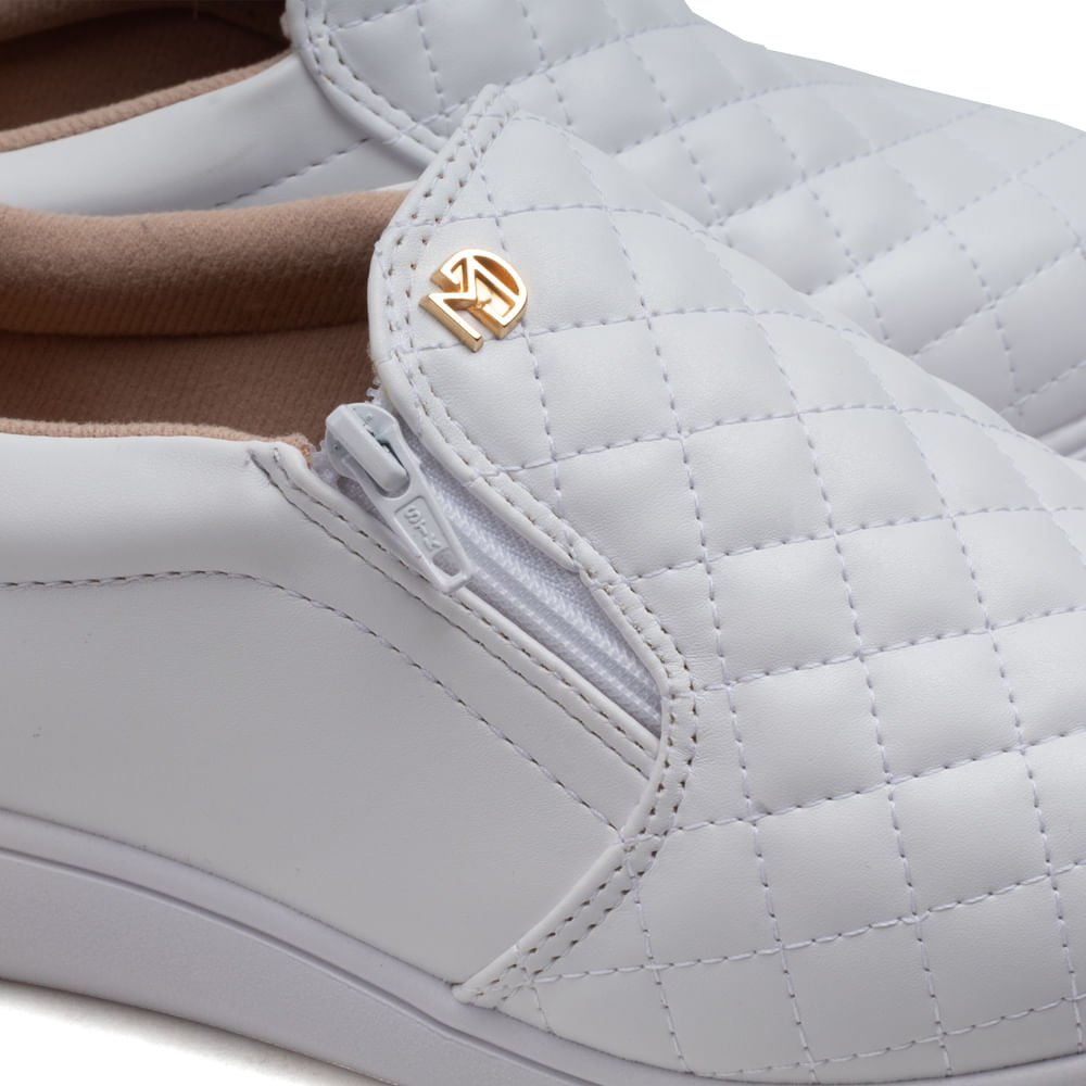 Sapato Feminino Modare Casual Matelassê Branco Branco 5