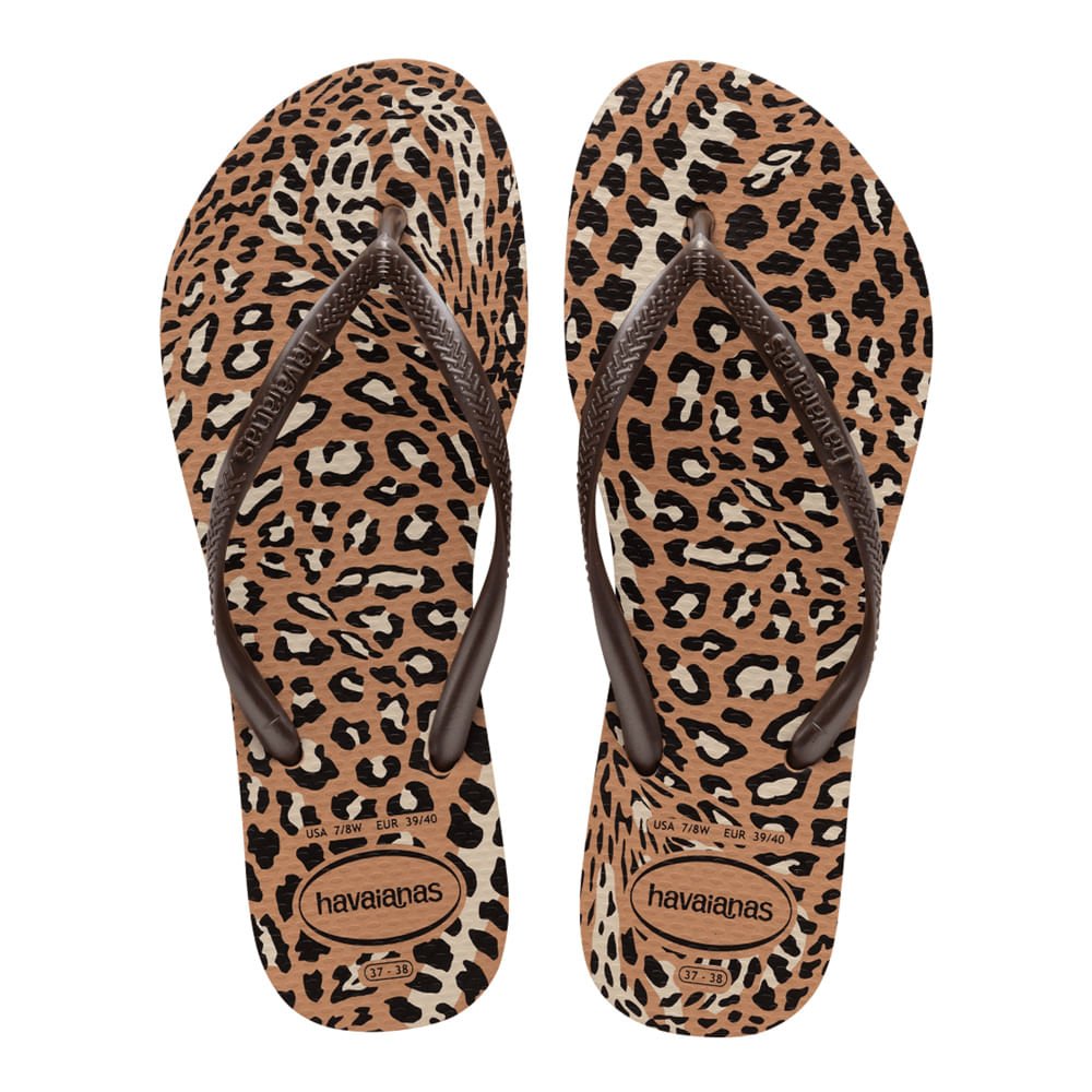 Chinelo Feminino Havaianas Slim Animals Marrom Marrom 1