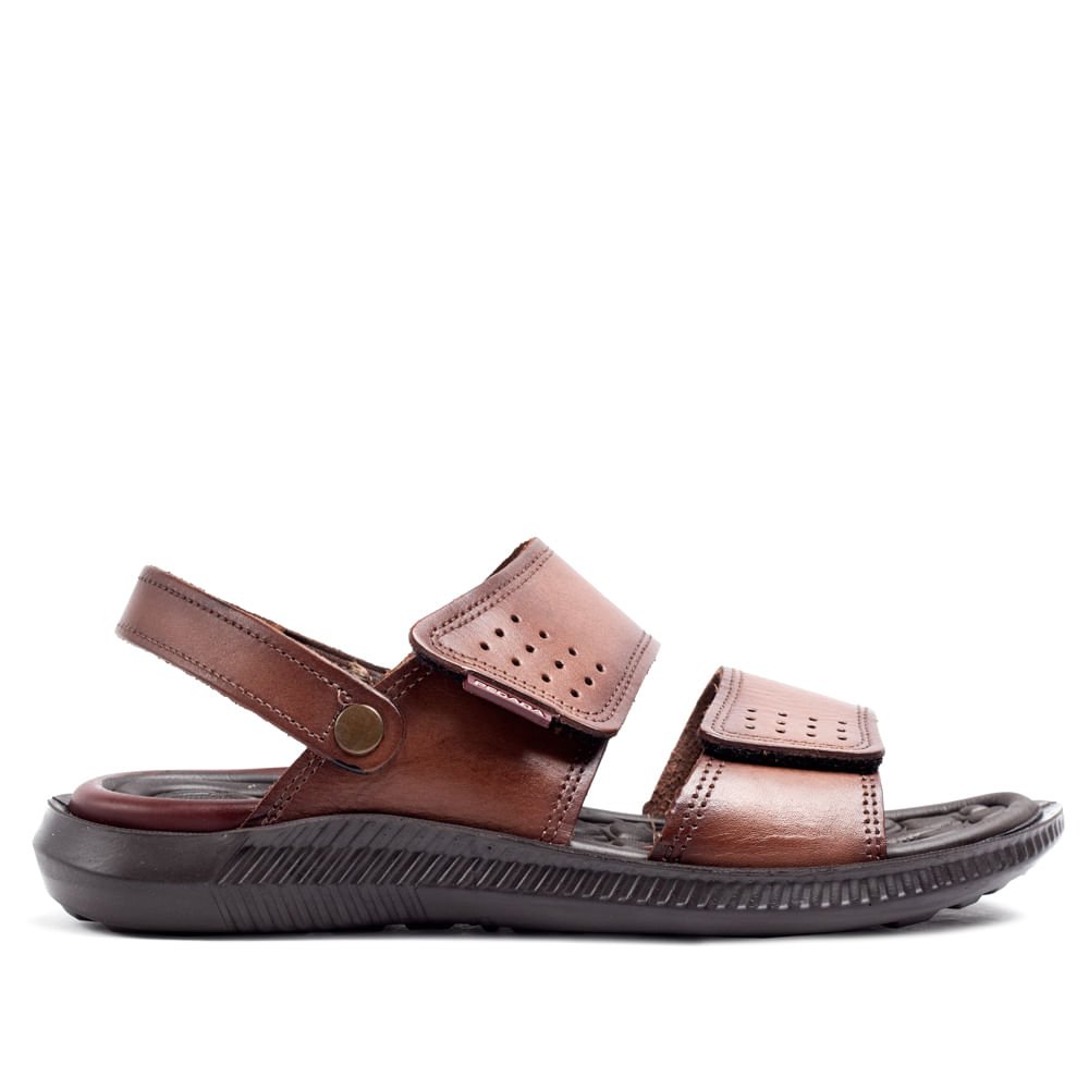 Sandália Masculina Pegada em Couro Marrom