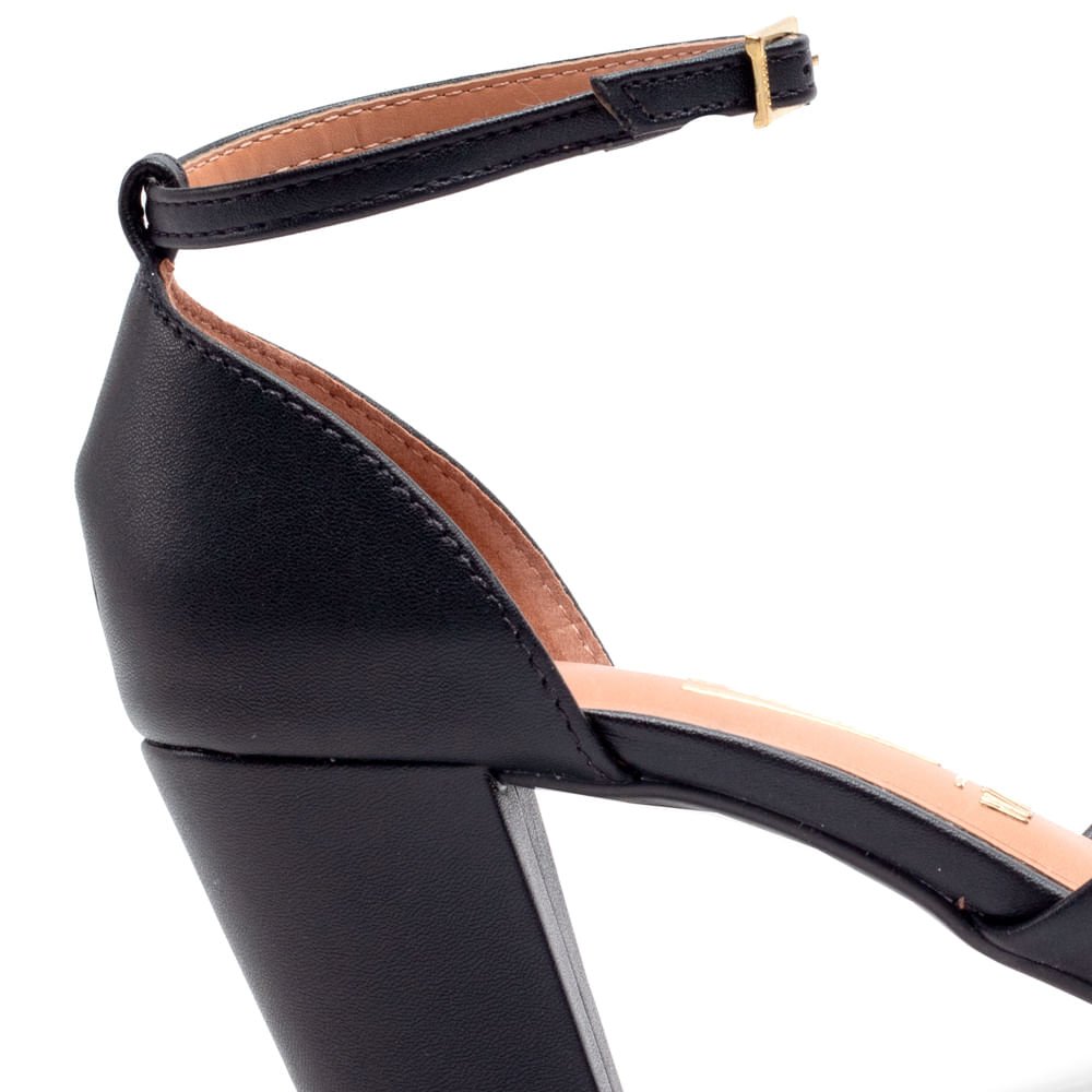 Sandália Feminina Vizzano de Salto Bloco Médio Preto Preto 5