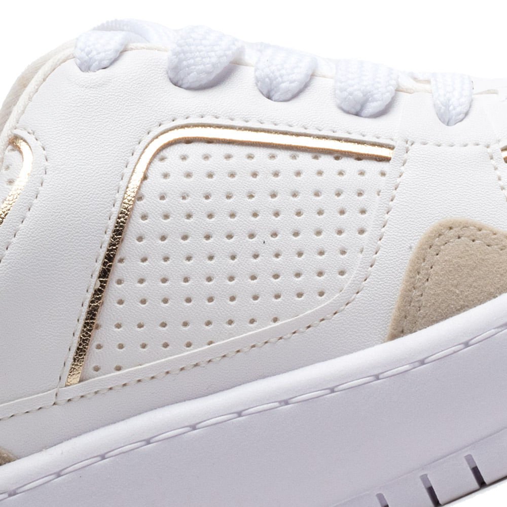Tênis Feminino Vizzano com Detalhe Metalizado Branco/dourado Branco/Dourado 5