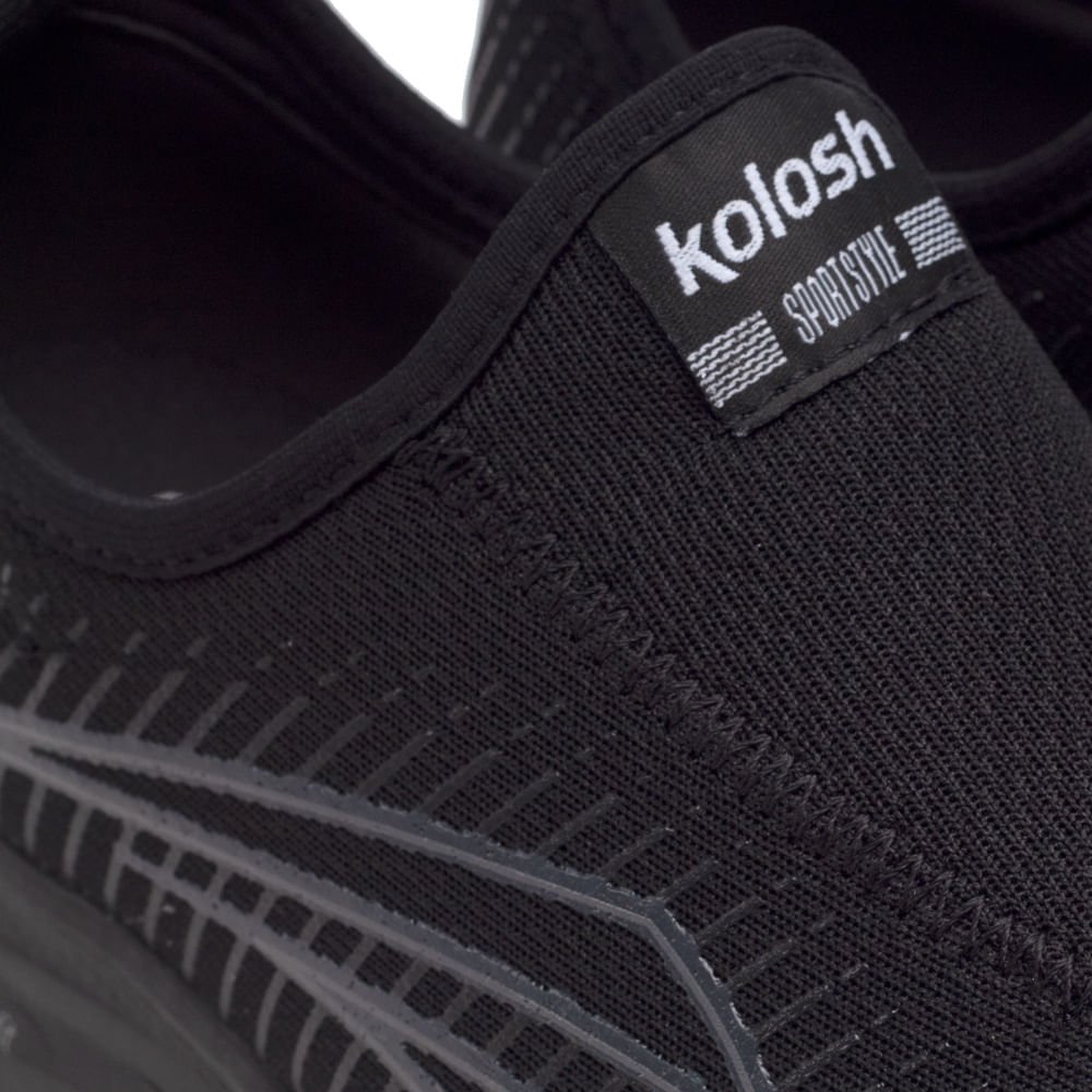 Tênis Feminino Kolosh Esportivo EVAFit Preto/Cinza Preto/Cinza 6