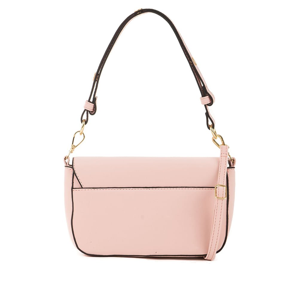 Mini Bolsa Feminina Rafitthy Logomania Rosa Claro Rosa 3