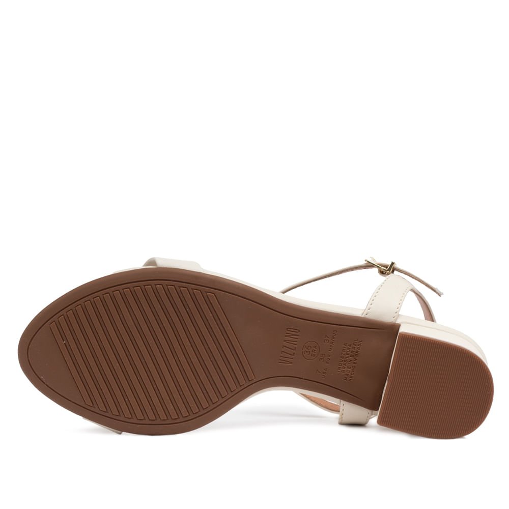 Sandália Feminina Vizzano Salto Bloco Off White Branco 2
