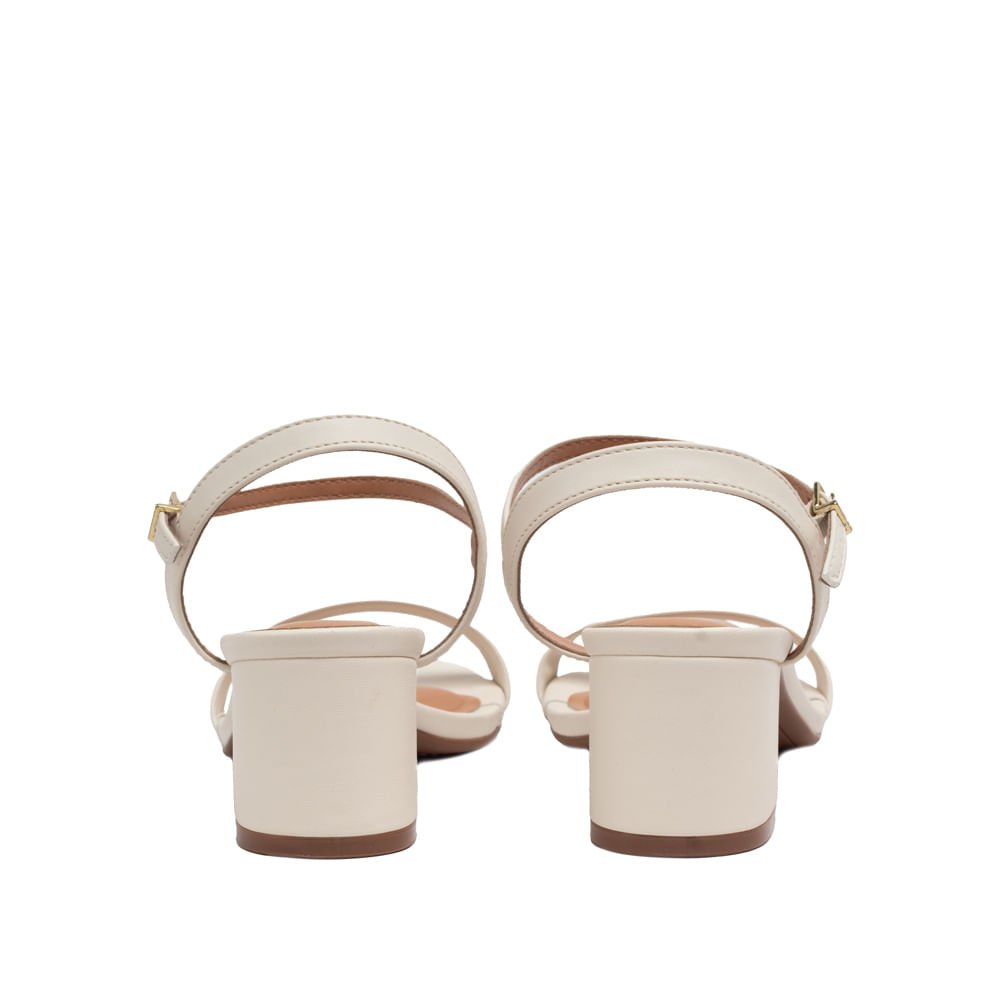 Sandália Feminina Vizzano Salto Bloco Off White Branco 3