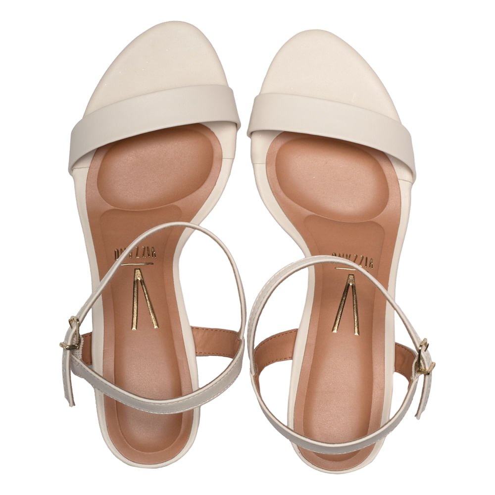 Sandália Feminina Vizzano Salto Bloco Off White Branco 4