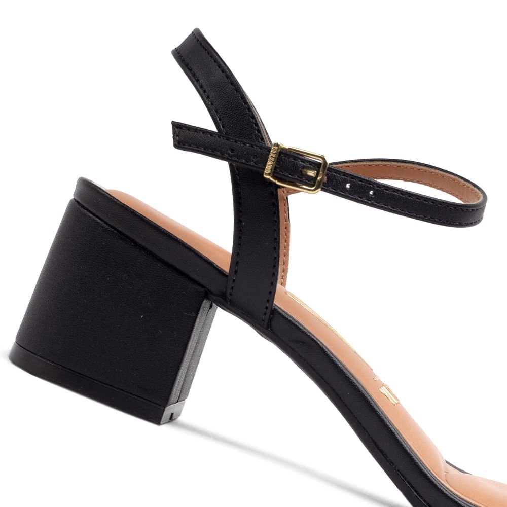 Sandália Feminina Vizzano Salto Bloco Preto Preto 5