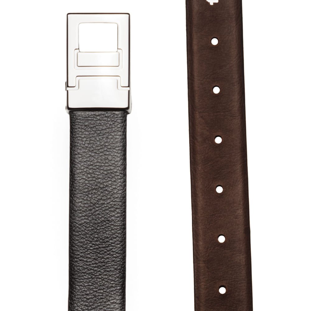 Cinto Masculino Fasolo Reversível Couro G020161 Preto/marrom Preto/Marrom 2