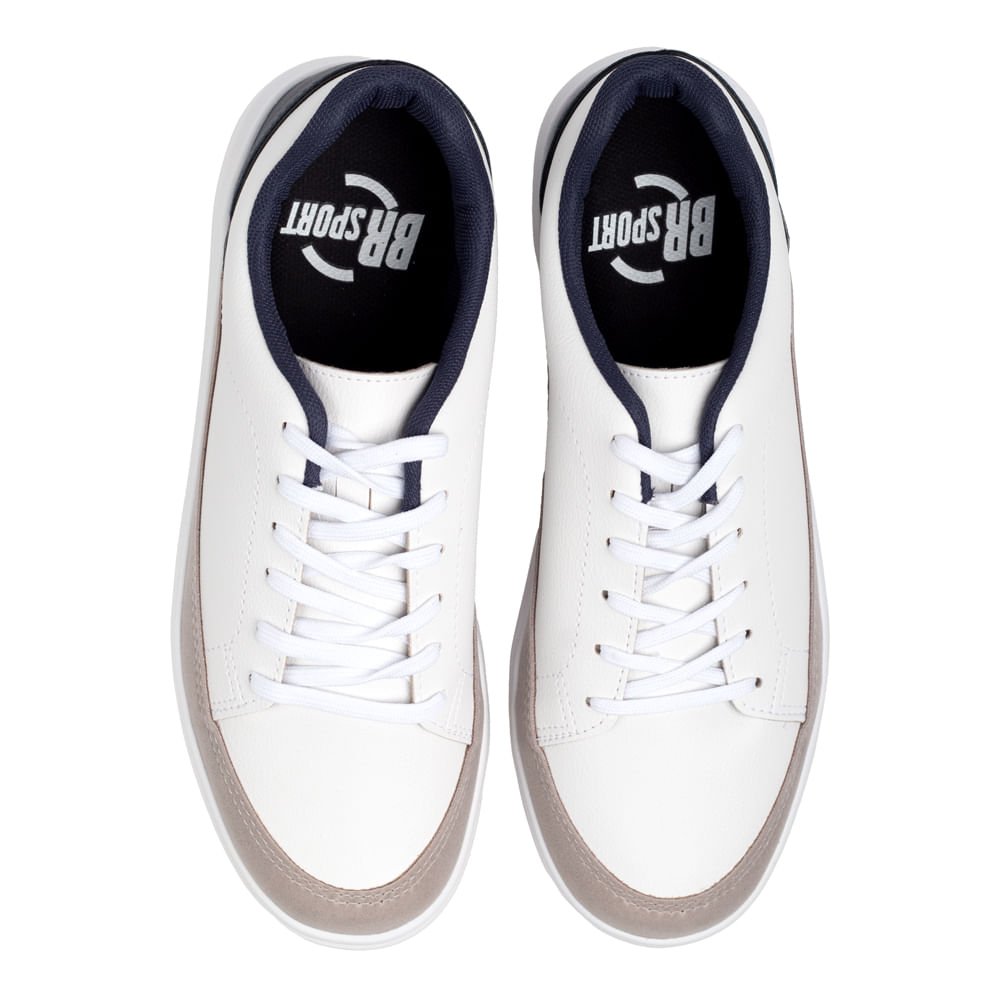 Sapatênis Masculino BR Sport Recortes Branco/cinza Branco/Cinza 4