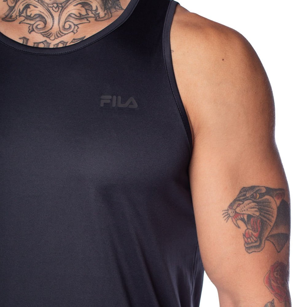 Regata Masculina Fila Basic Sports Polygin Preto Preto 3