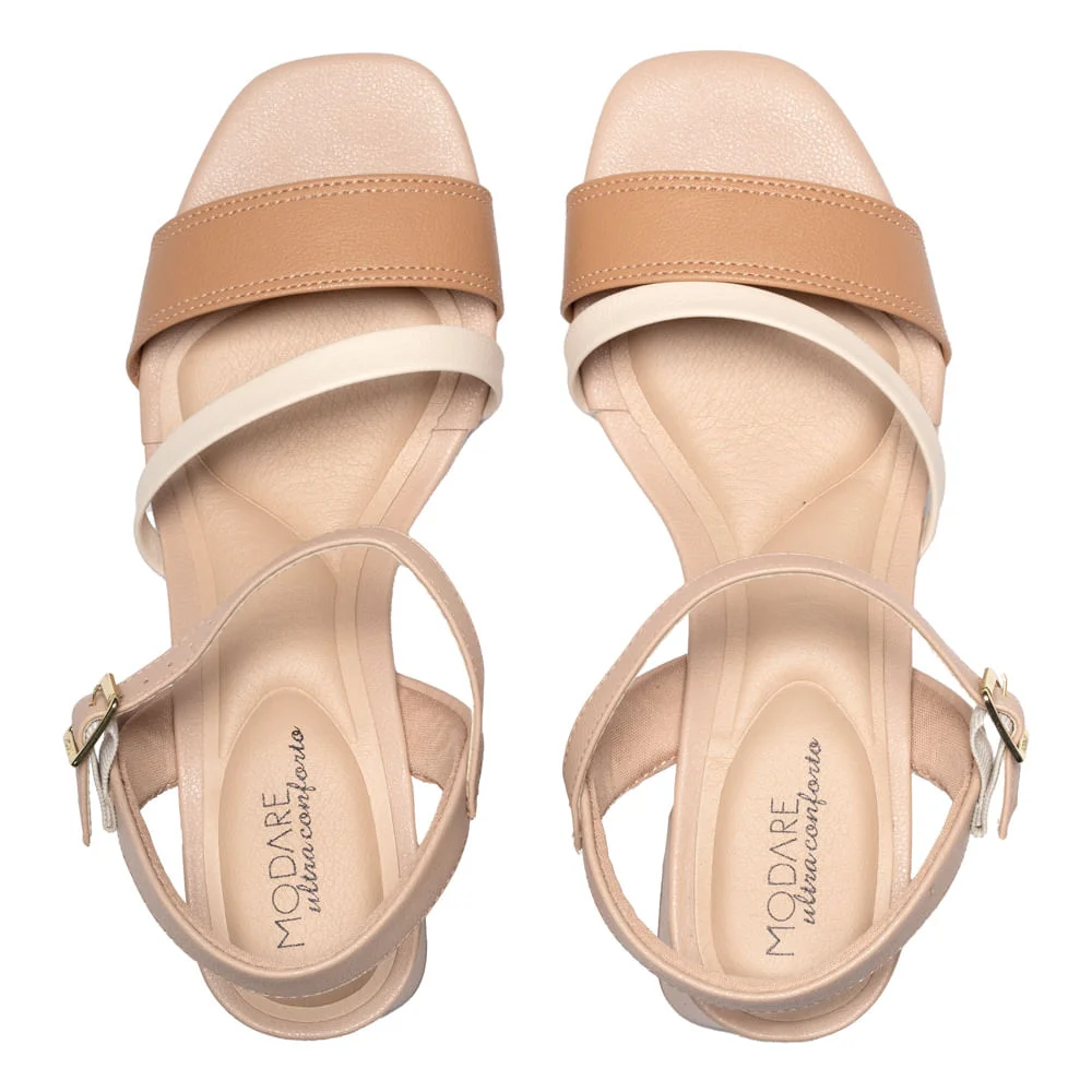 Sandália Feminina Modare com Tiras Bege Bege 4