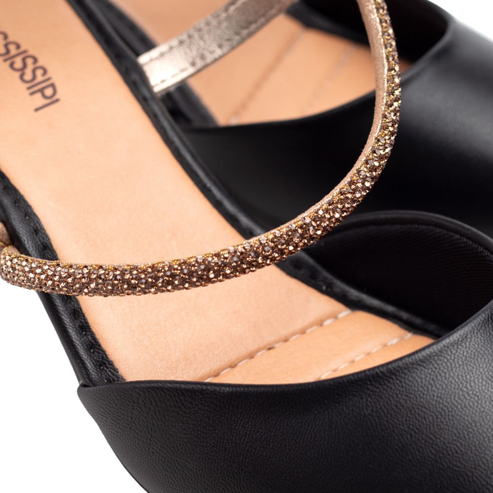 Sapato Feminino Mississipi com Salto Taça Preto Preto 5