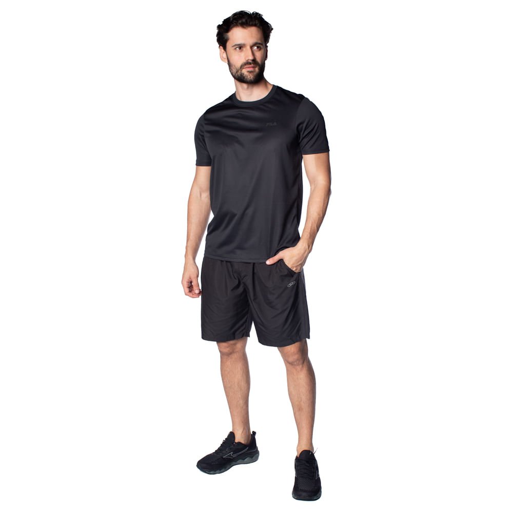 Camiseta Masculina Fila Myler Preto Preto 4