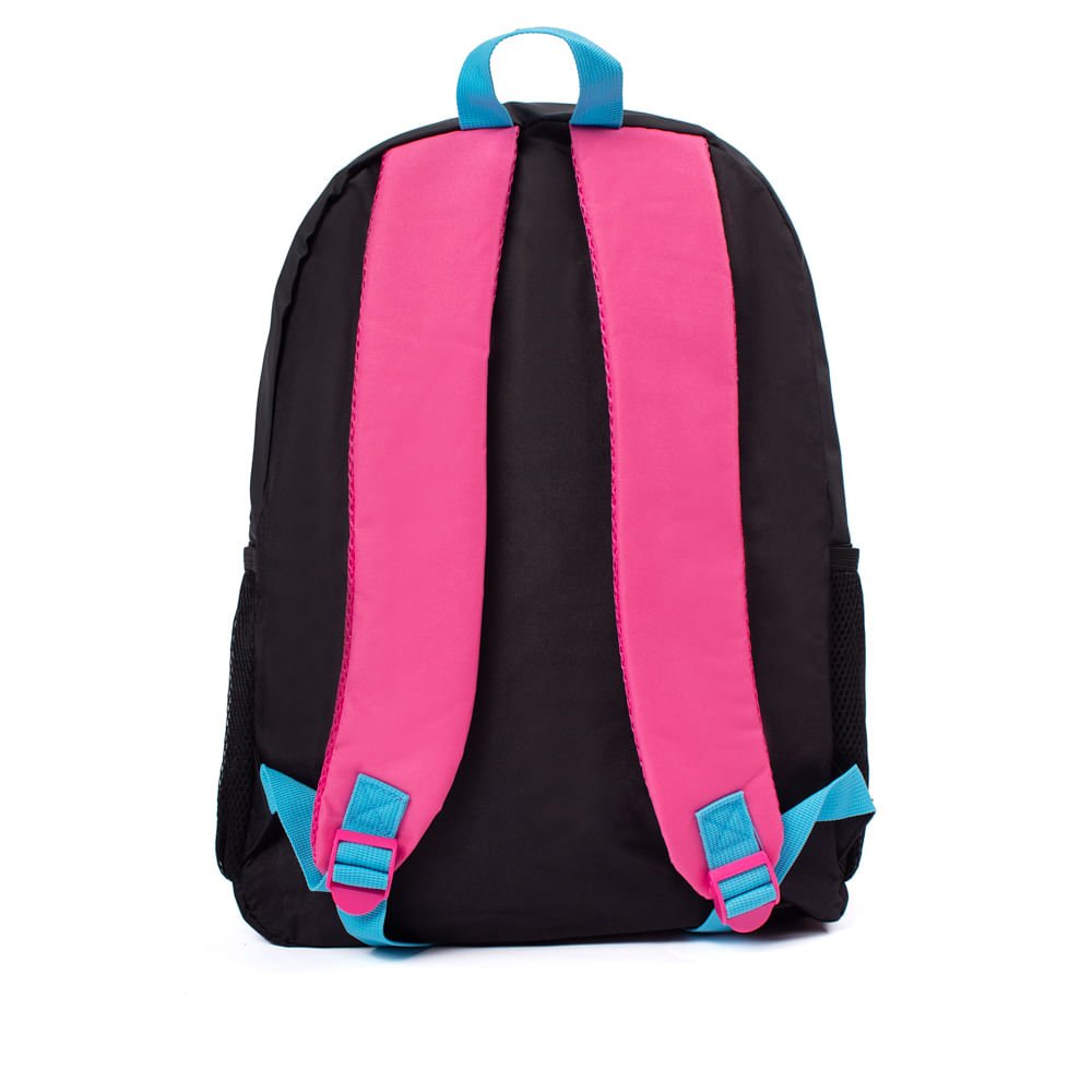 Mochila Juvenil Clio Style Rafa e Luiz Preto/rosa Preto 2
