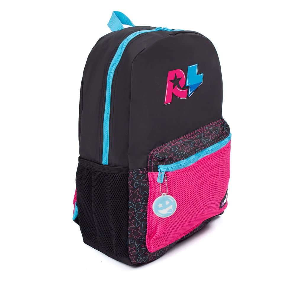 Mochila Juvenil Clio Style Rafa e Luiz Preto/rosa Preto 3