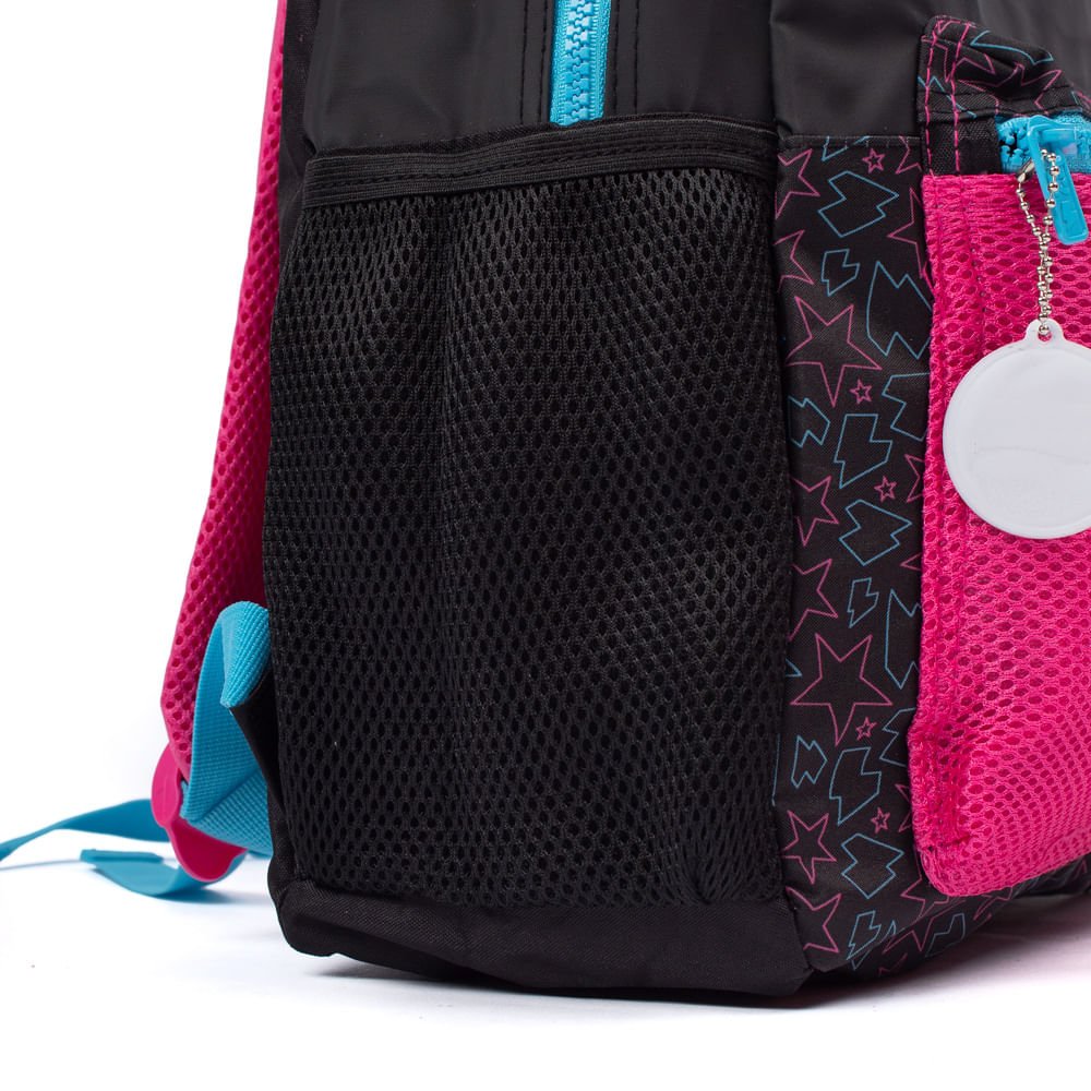 Mochila Juvenil Clio Style Rafa e Luiz Preto/rosa Preto 5