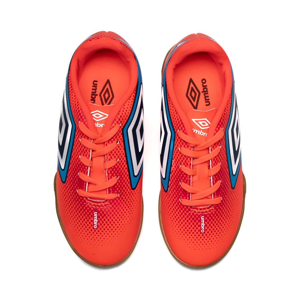 Chuteira Futsal Infantil Umbro Cannon JR Coral Vermelho 4
