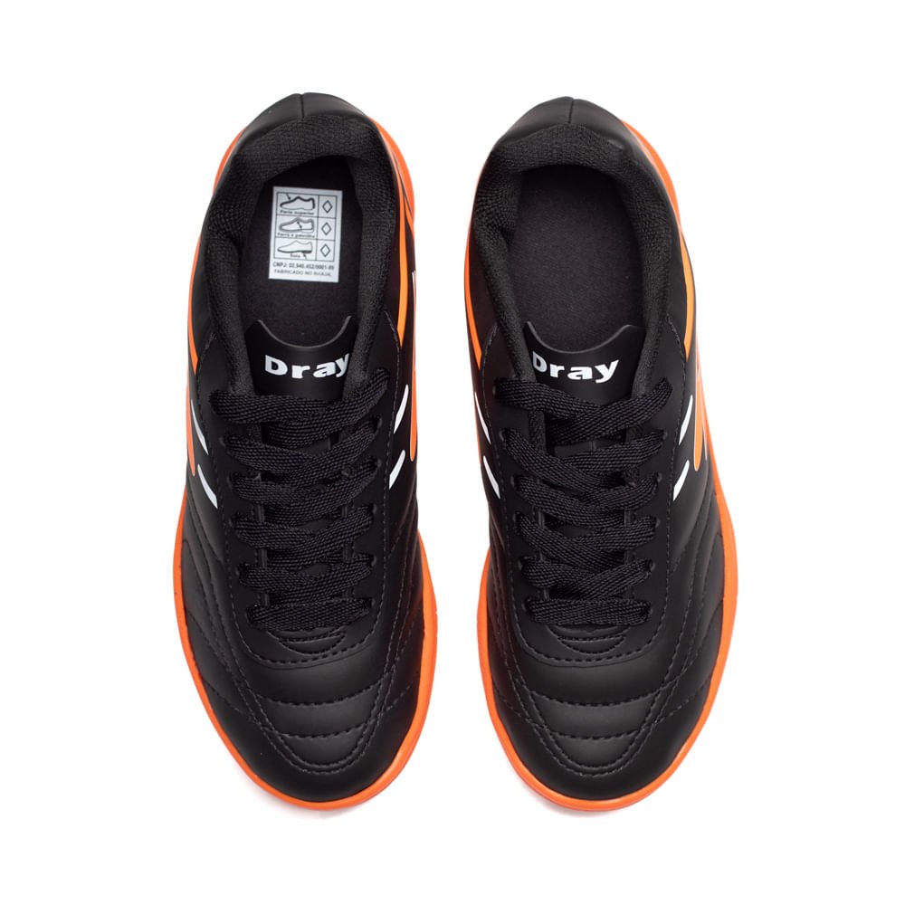 Chuteira Futsal Infantil Dray Preto/laranja Preto/Laranja 4