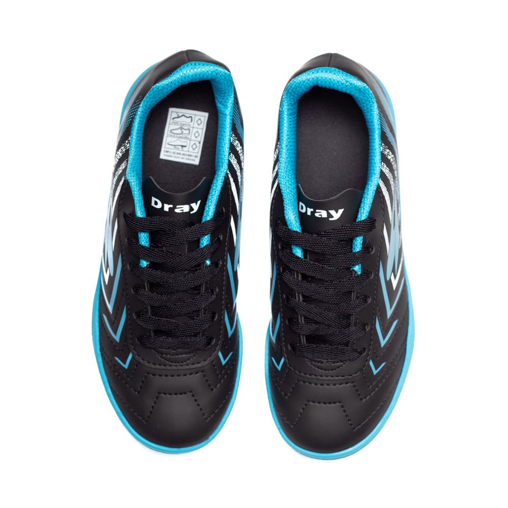 Chuteira Futsal Infantil Dray Preto/azul Preto/Azul 4