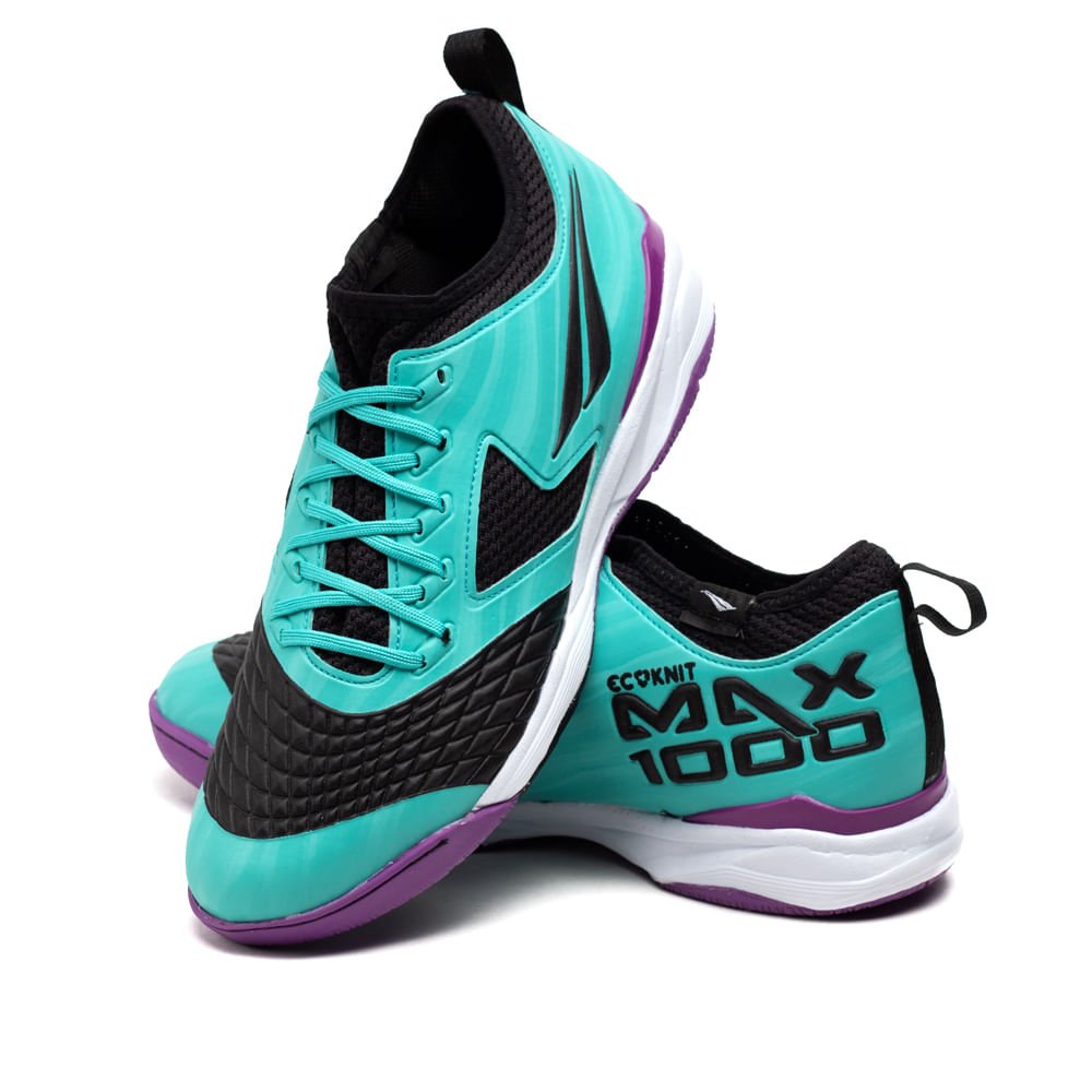 Chuteira Futsal Penalty Max 1000 Ecoknit Verde/preto Azul 5