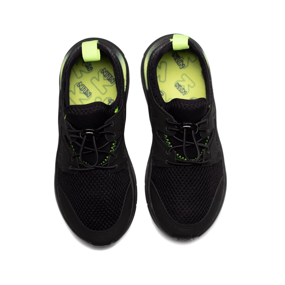 Tênis Infantil Klin New Sport Elástico Preto/verde Preto/Verde 4