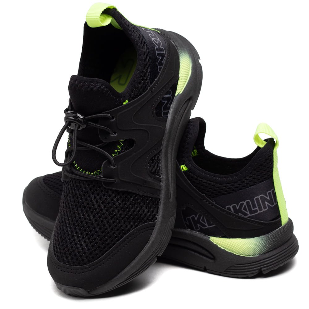 Tênis Infantil Klin New Sport Elástico Preto/verde Preto/Verde 5