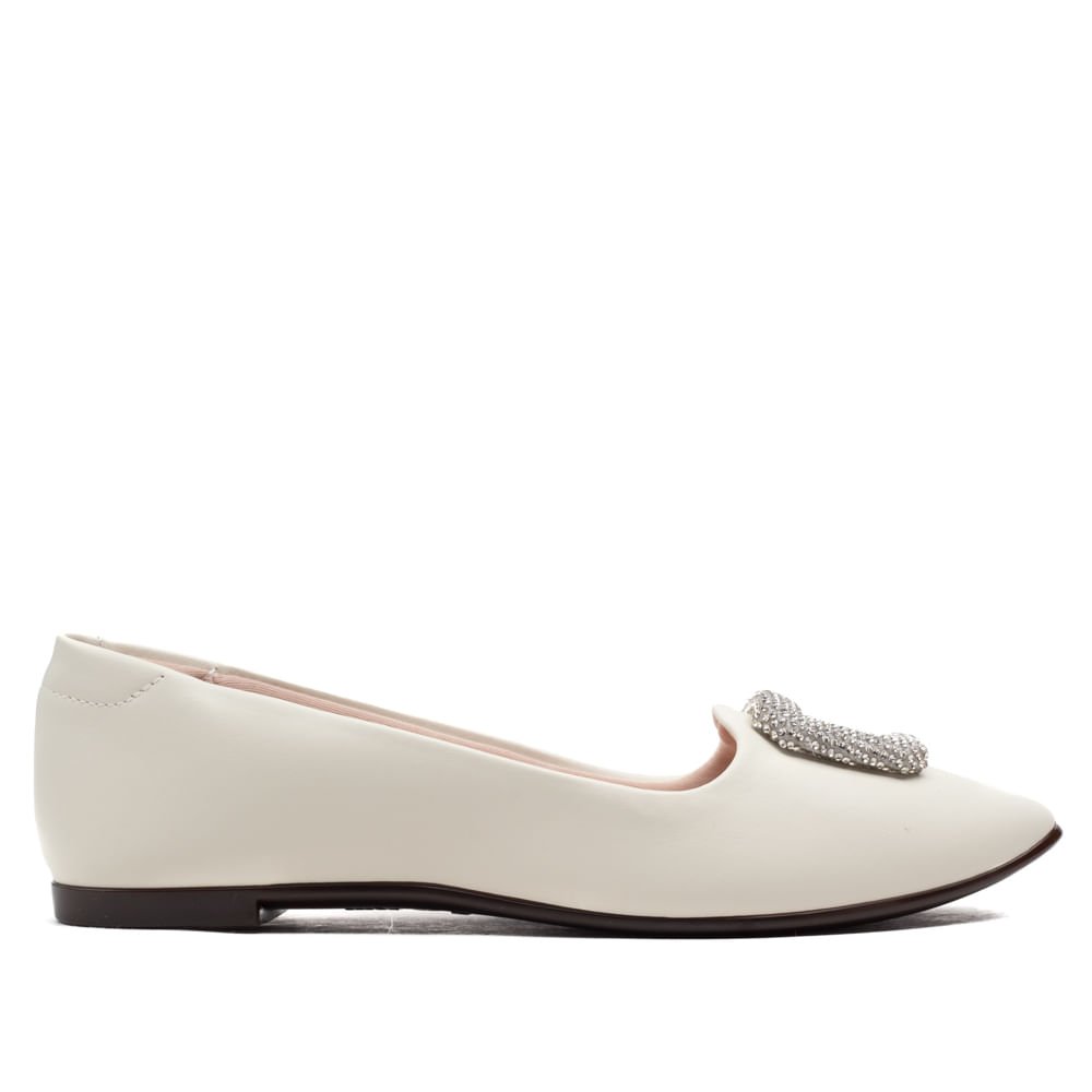 Sapatilha Moleca Napa Branco Off Branco 1