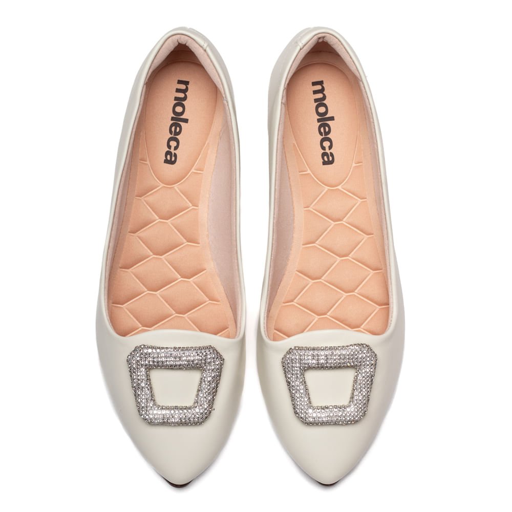 Sapatilha Moleca Napa Branco Off Branco 4