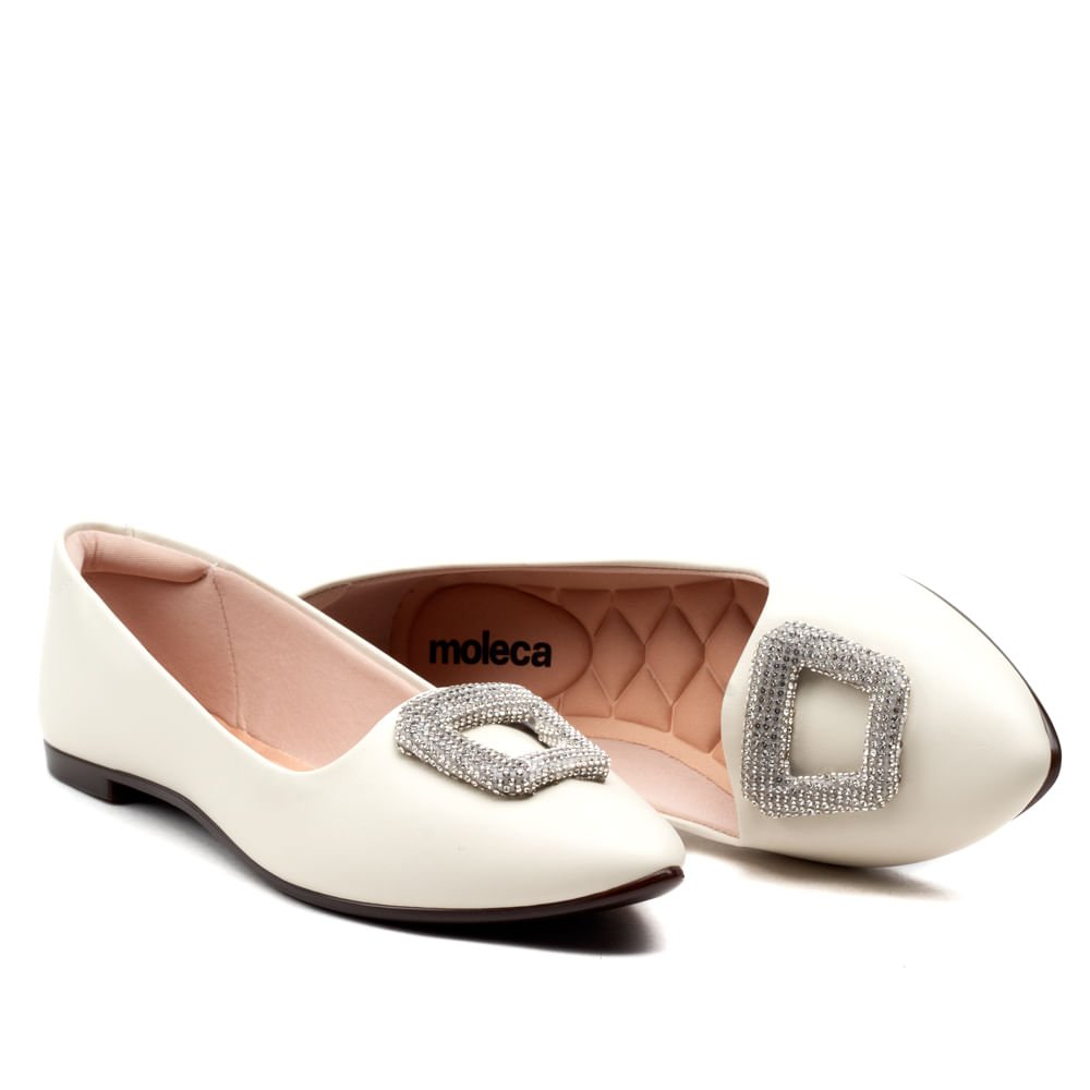 Sapatilha Moleca Napa Branco Off Branco 5